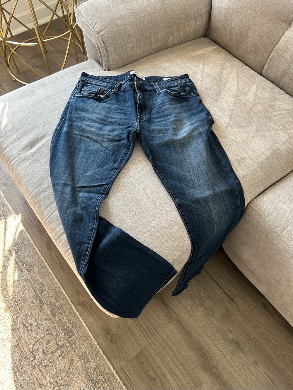 Mavi Men’s Slim Straight Jeans in Washed Indigo Blue